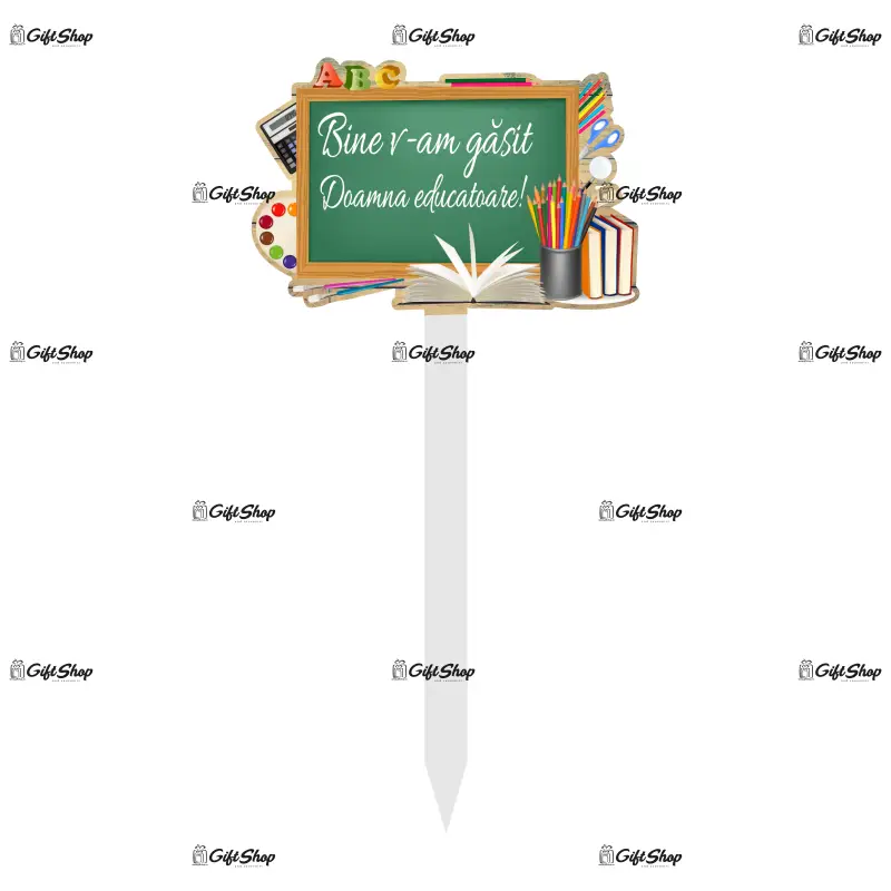 Bine v-am gasit in noul doamna educatoare, topper lemn, model b